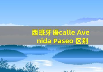 西班牙语calle Avenida Paseo 区别